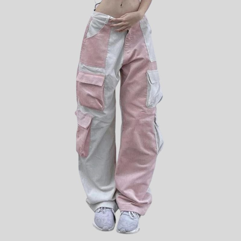 Pantalon Velours Rose Femme