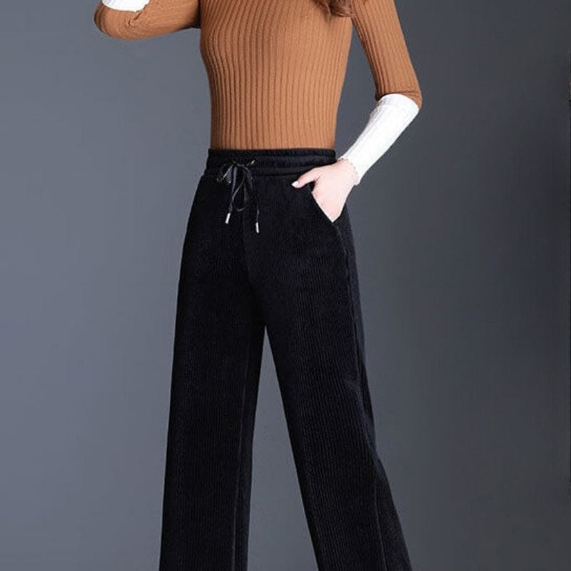 Pantalon Velours Taille Elastique Femme