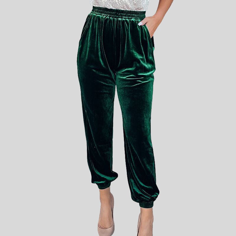 Pantalon Velours Vert Femme
