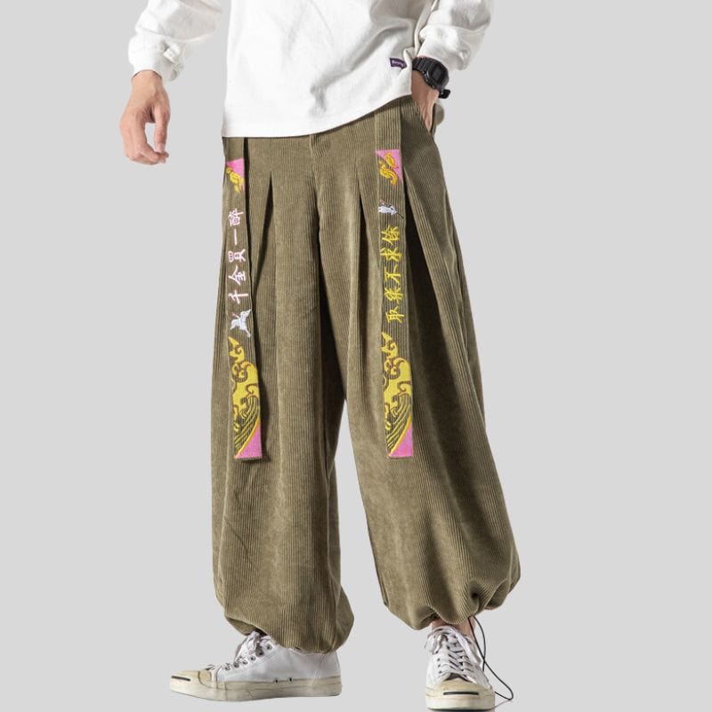 Pantalon Velours Vert Homme