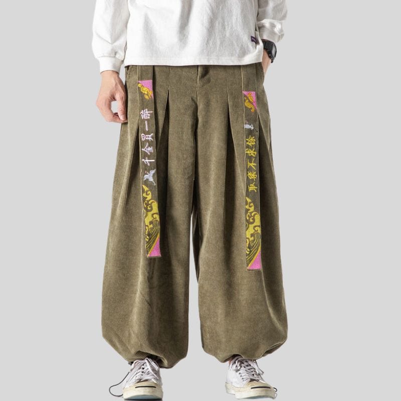 Pantalon Velours Vert Homme