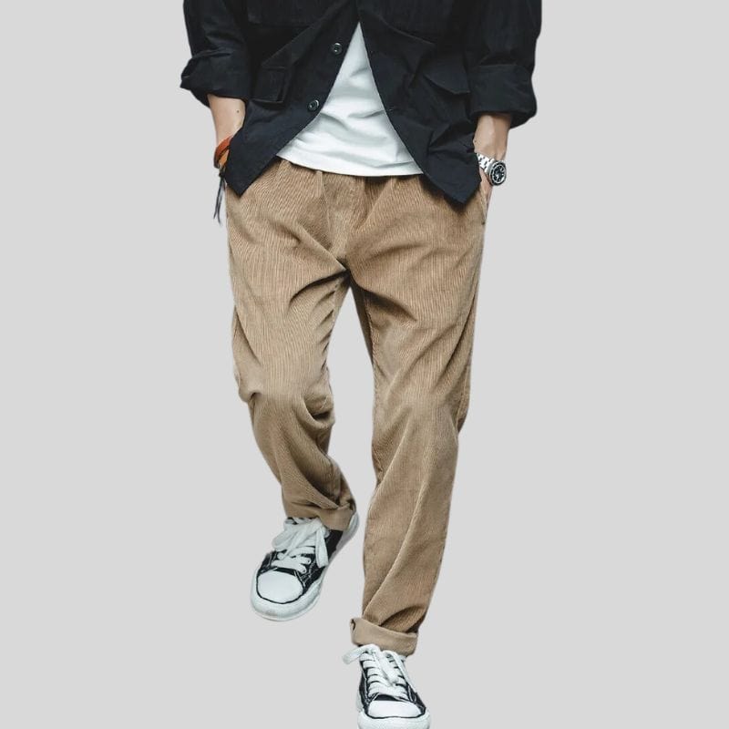 Pantalon en Velour Marron Homme