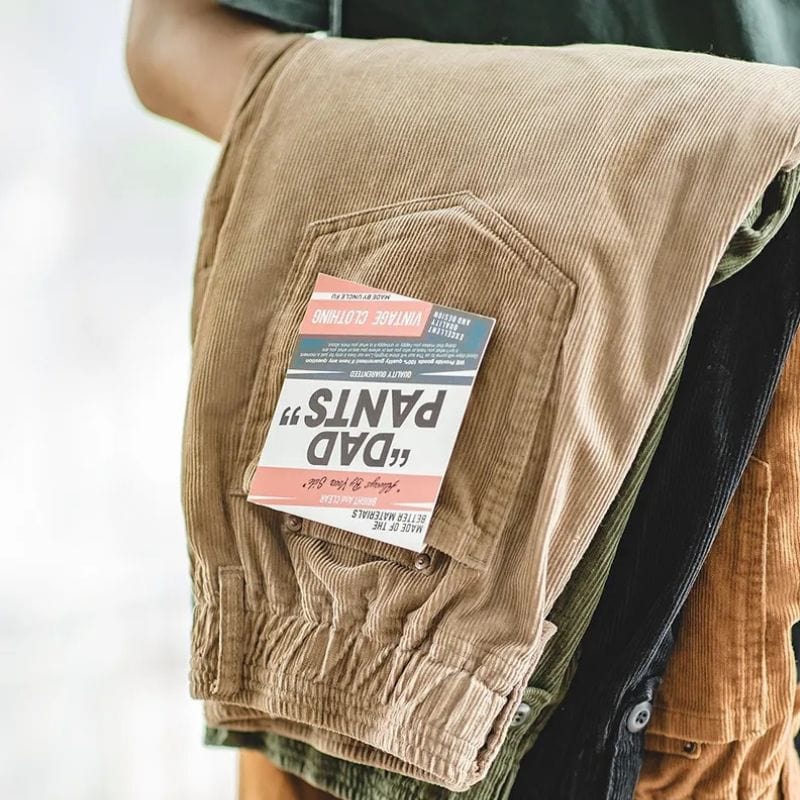 Pantalon en Velour Marron Homme