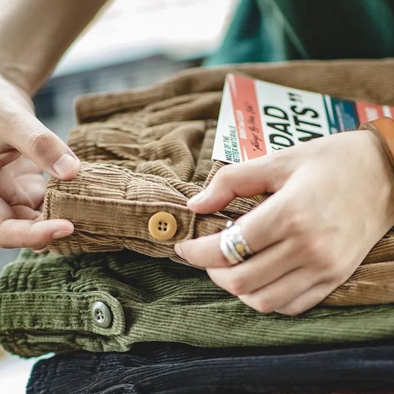Pantalon en Velour Marron Homme