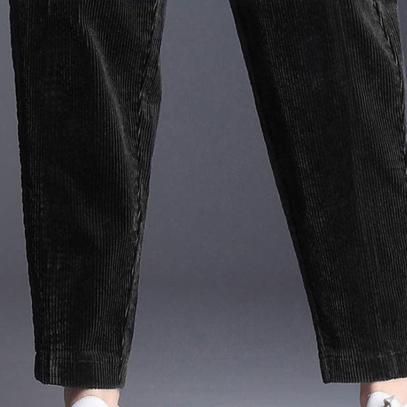 Pantalon en Velours Noir Femme