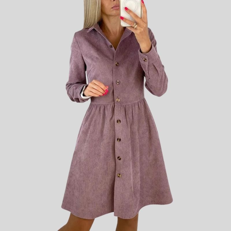 Robe Chemise Velours Cotelé Femme