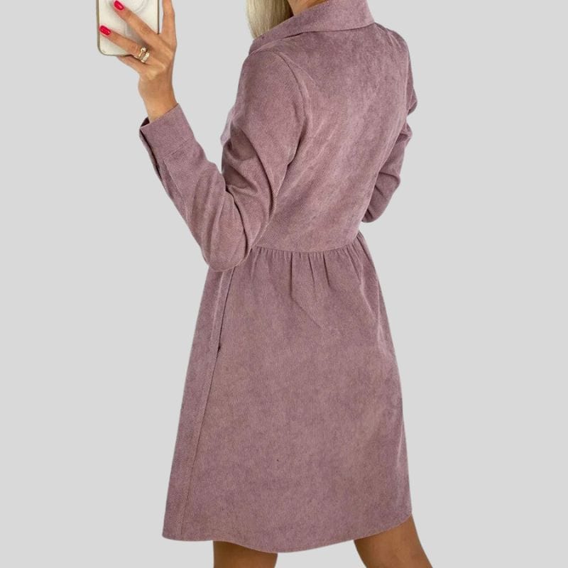 Robe Chemise Velours Cotelé Femme