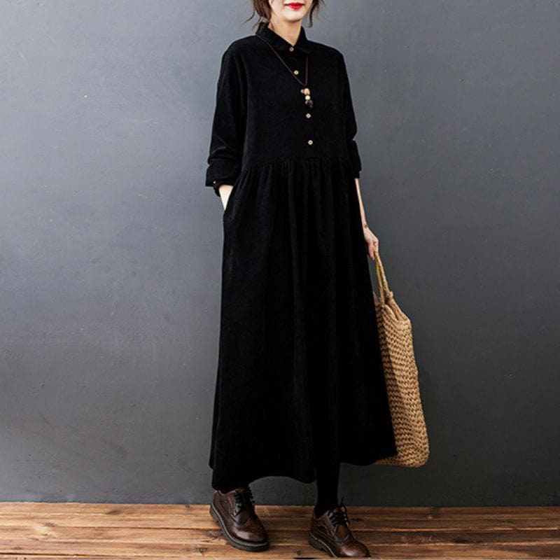 Robe Chemise Velours Cotelé