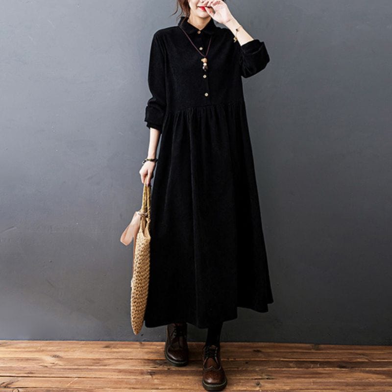 Robe Chemise Velours Cotelé