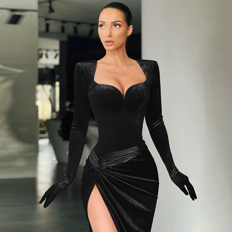 Robe Longue Noire Velours