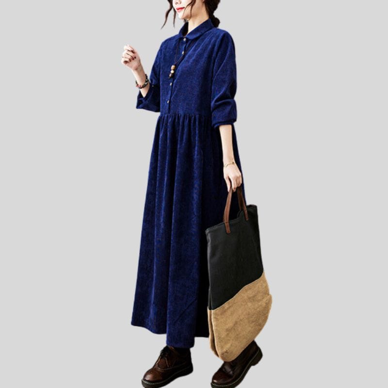 Robe Longue Velours Cotelé