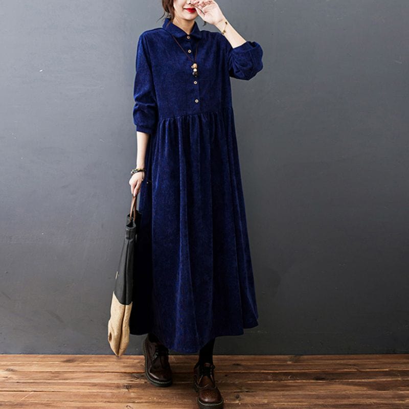 Robe Longue Velours Cotelé