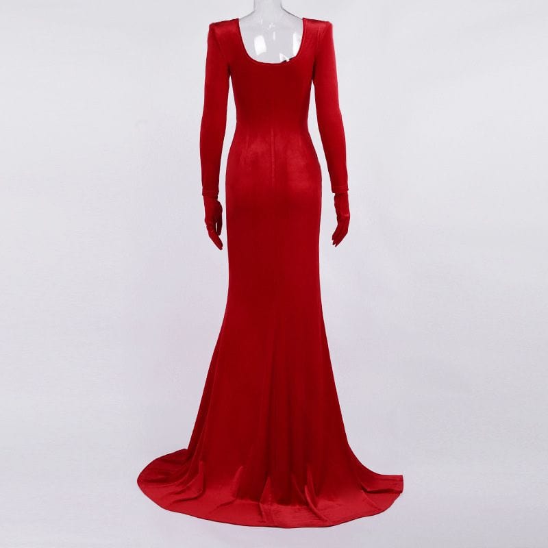 Robe Longue Velours Rouge