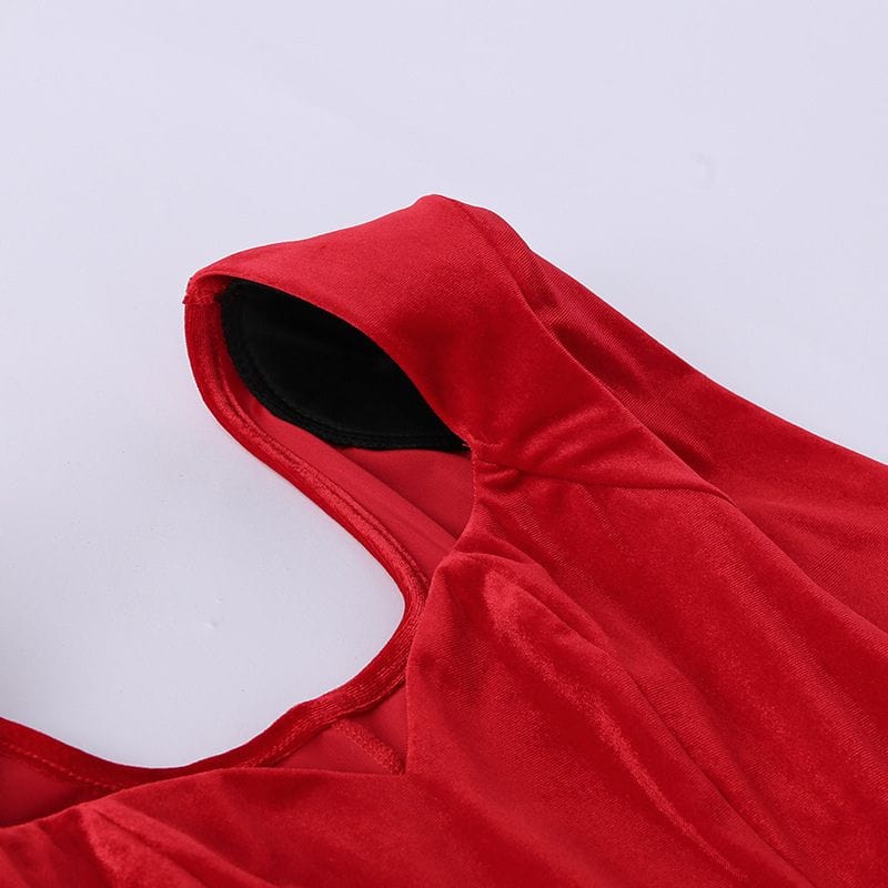 Robe Longue Velours Rouge