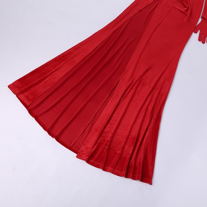 Robe Longue Velours Rouge