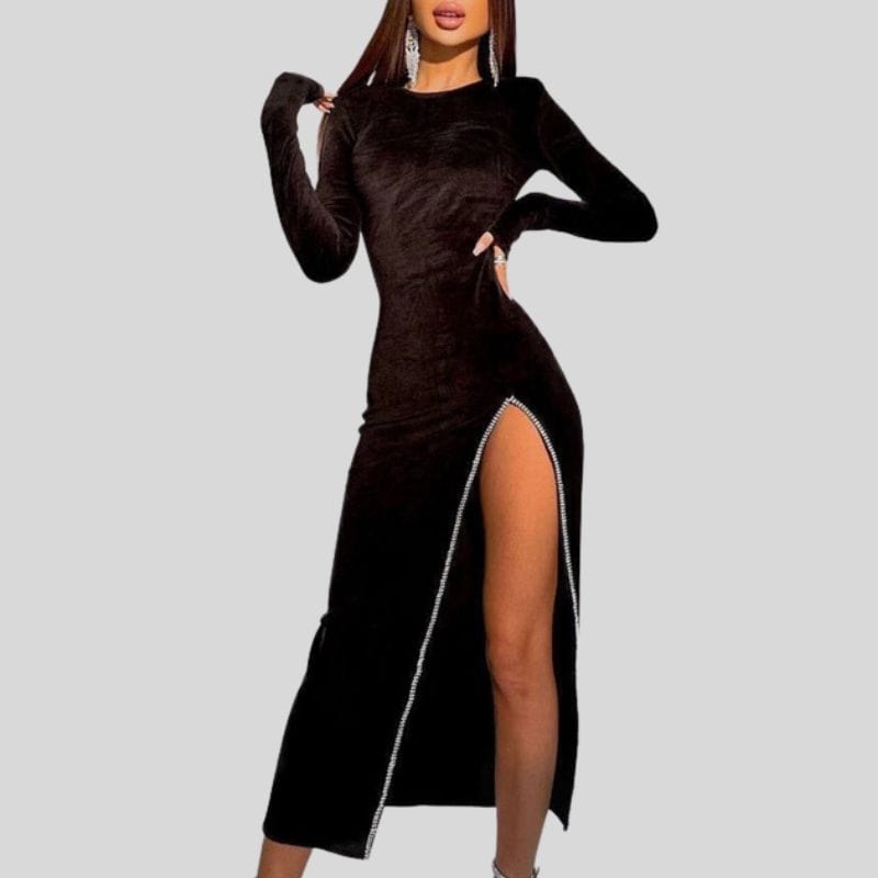 Robe Soirée Velours Femme