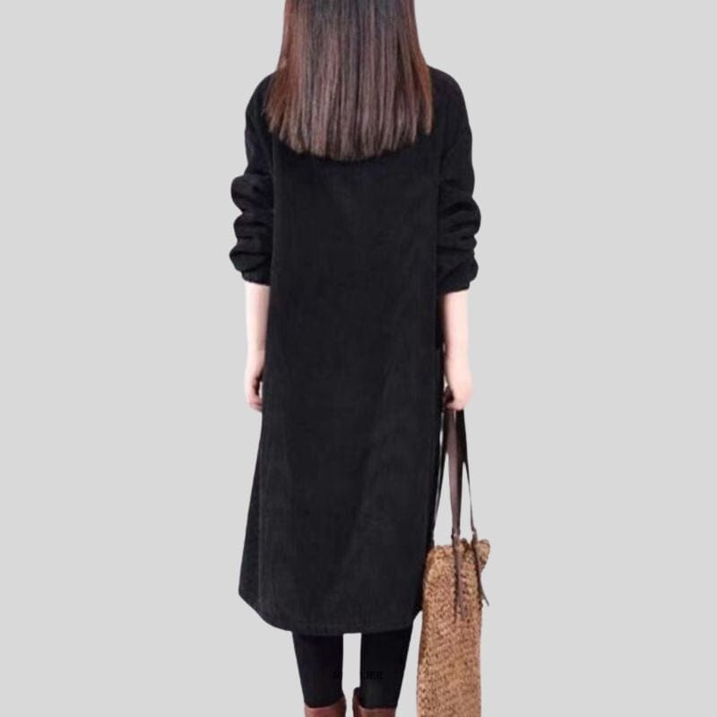 Robe Velour Cotelé Femme