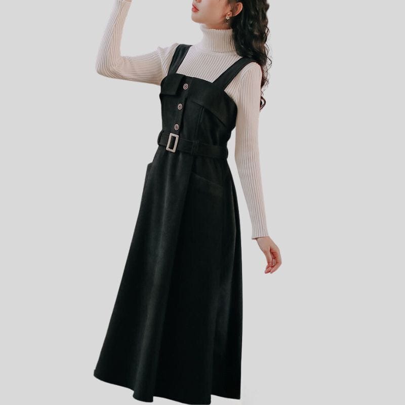 Robe Velour Noir Longue