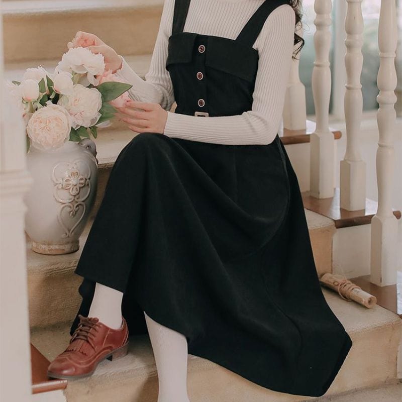 Robe Velour Noir Longue