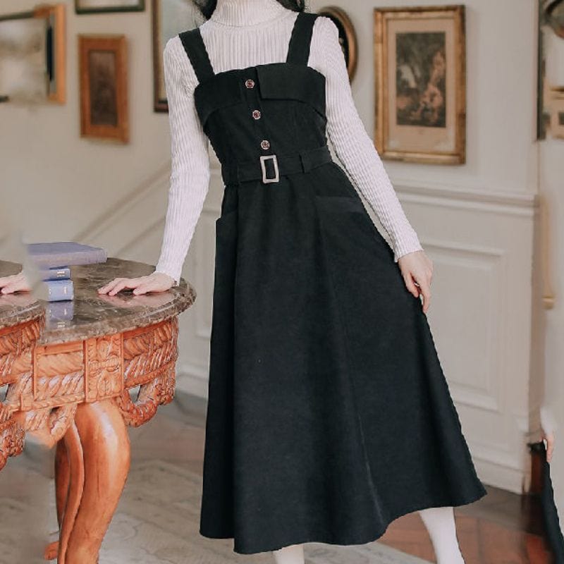 Robe Velour Noir Longue