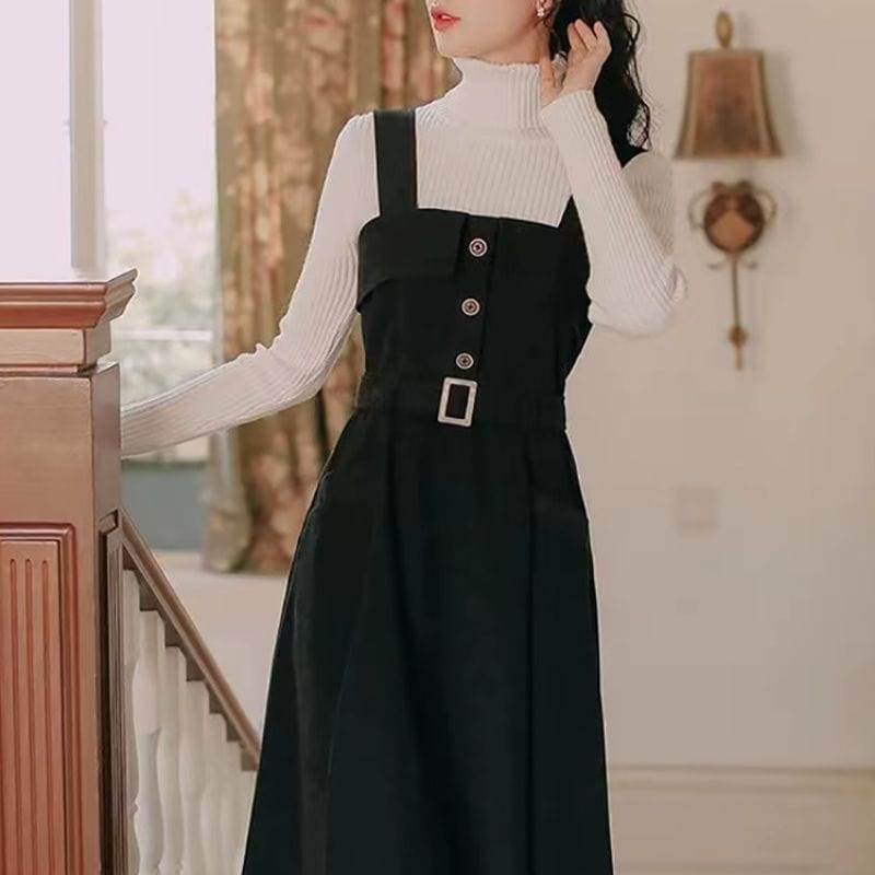 Robe Velour Noir Longue