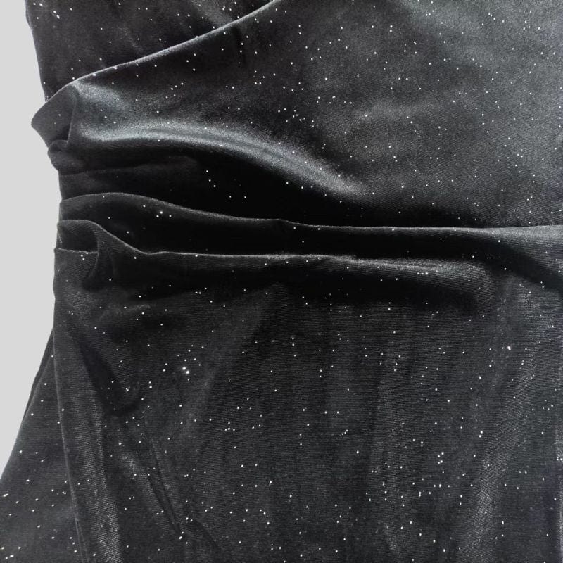 Robe Velour Noir Manche Longue