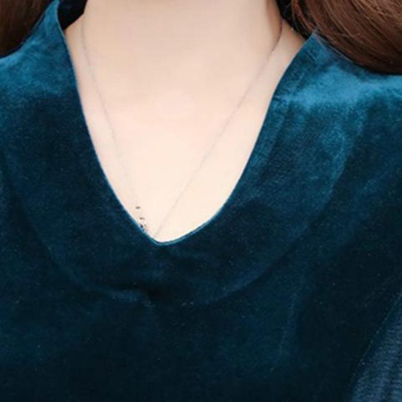 Robe Velours Bleu Canard