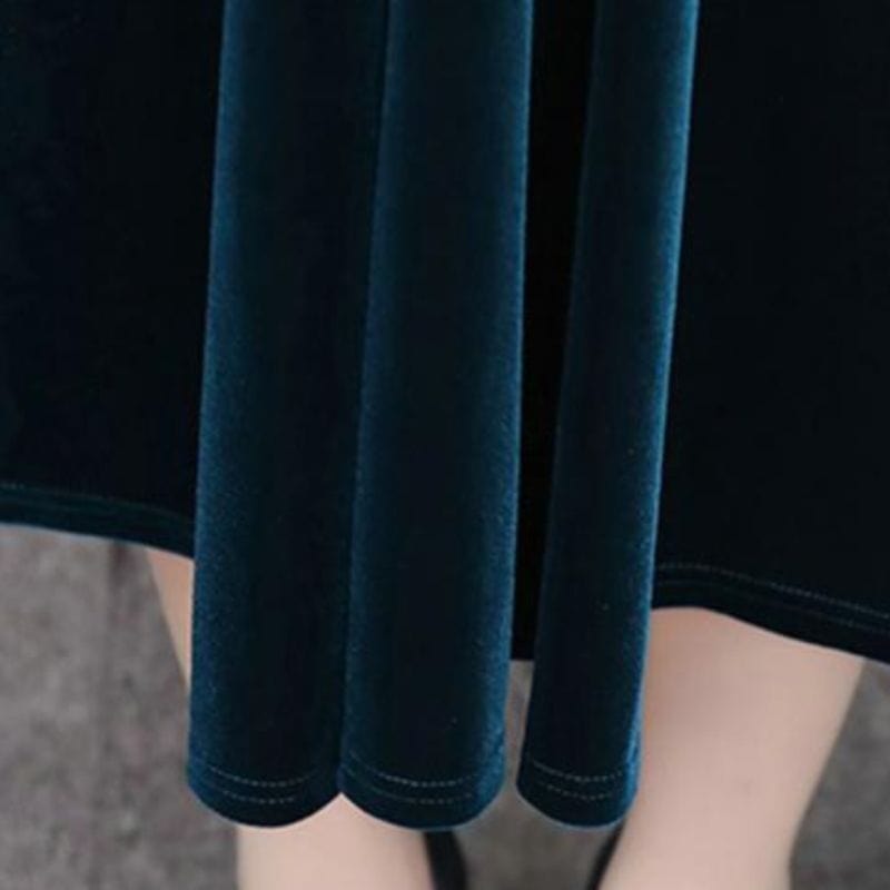 Robe Velours Bleu Canard