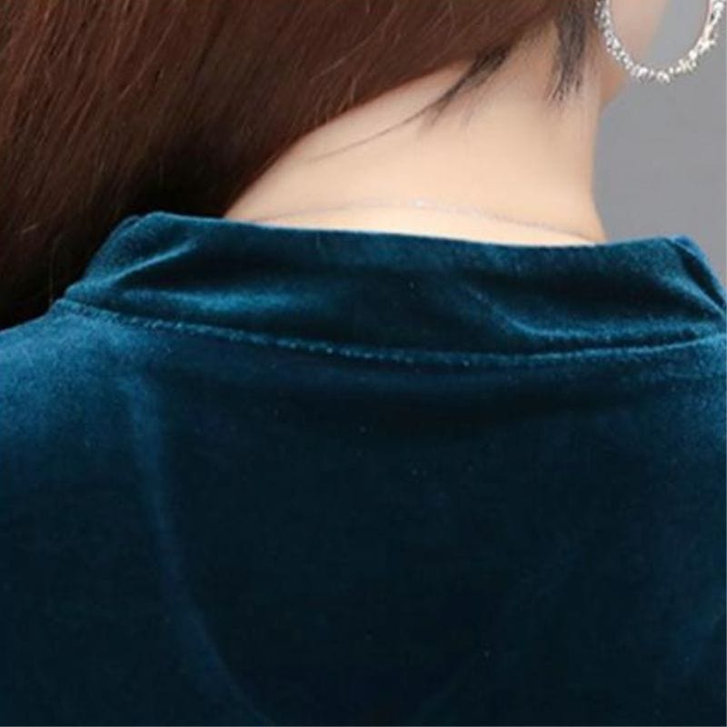 Robe Velours Bleu Canard