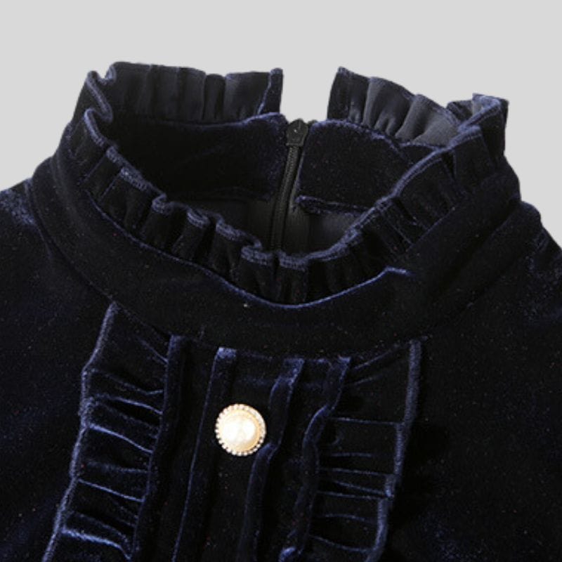 Robe Velours Bleu Marine