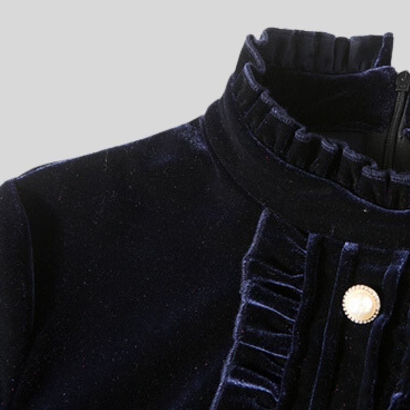 Robe Velours Bleu Marine