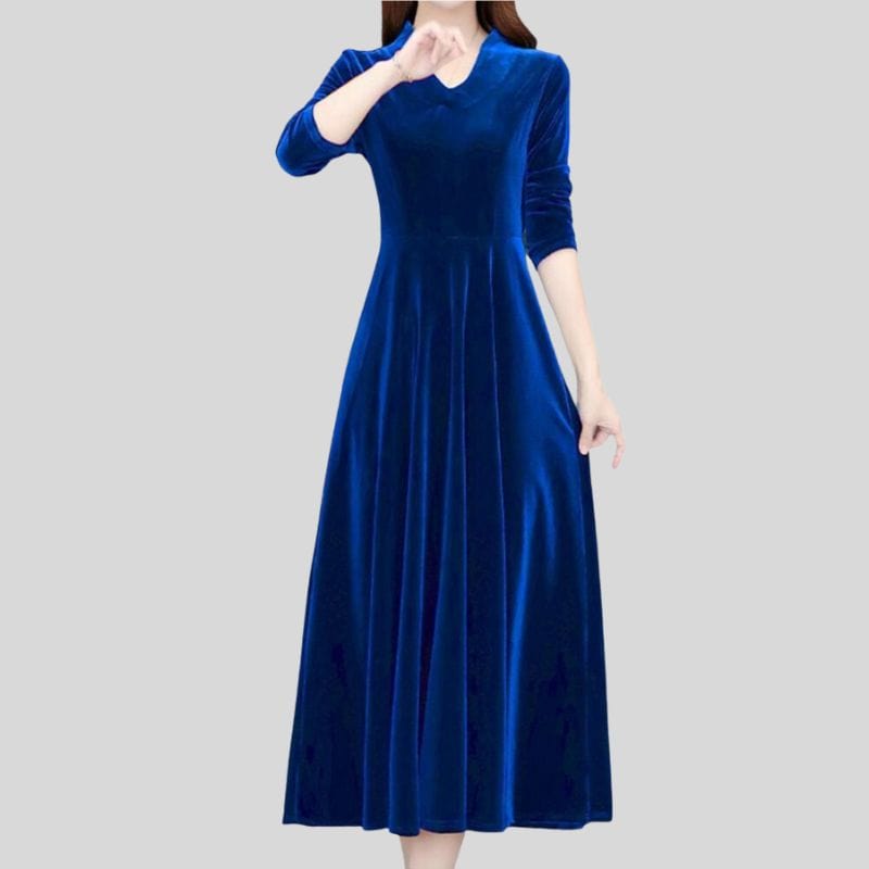 Robe Velours Bleu Roi