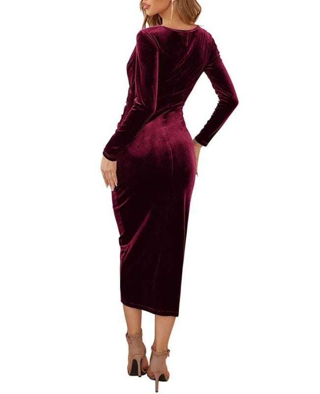 Robe Velours Bordeaux