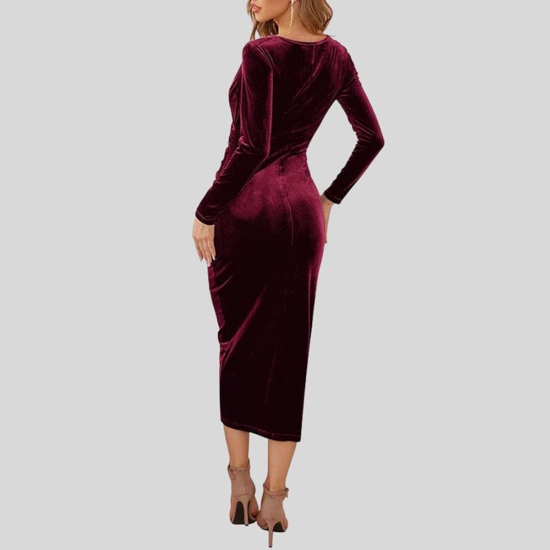 Robe Velours Bordeaux
