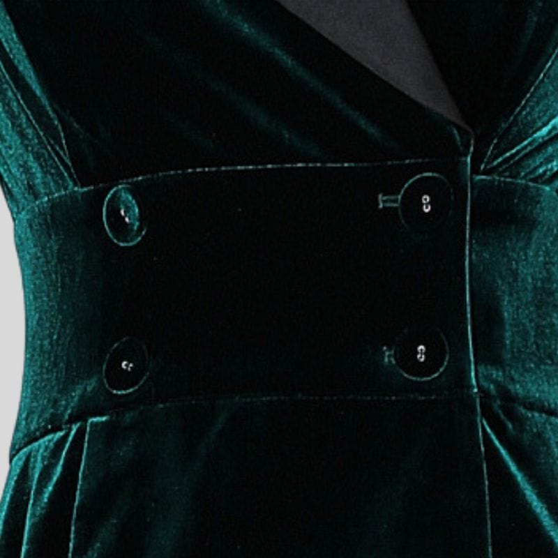 Robe Velours Vert Emeraude