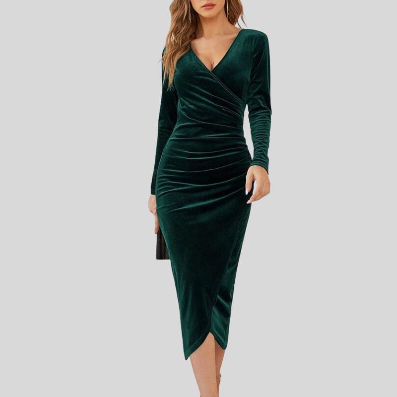 Robe Velours Verte