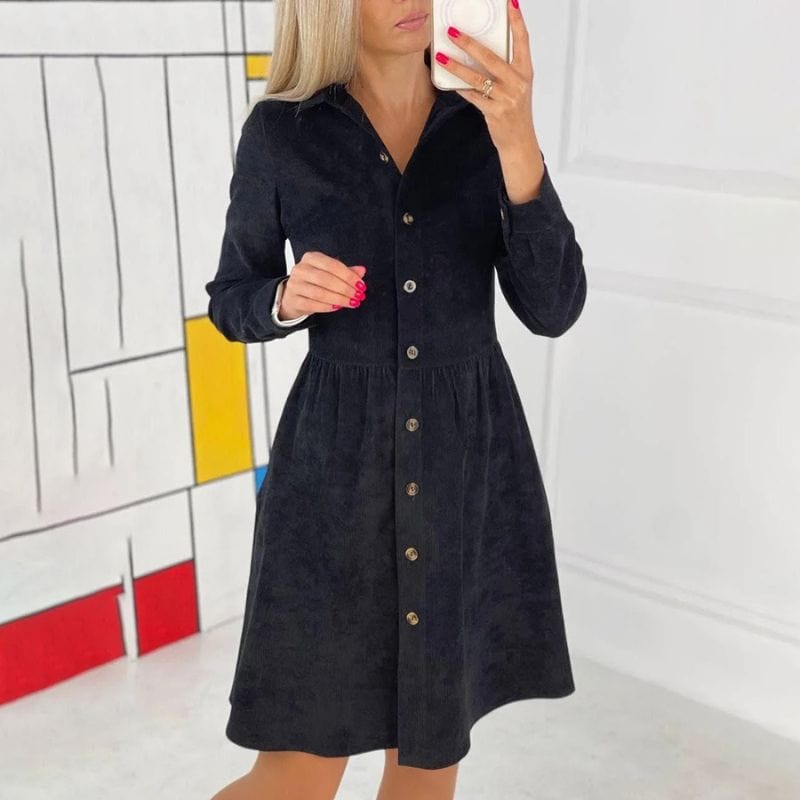 Robe en Velour Cotelé