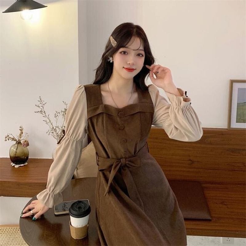 Robe en Velours Cotelé Femme