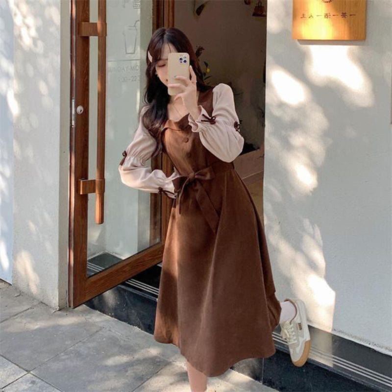 Robe en Velours Cotelé Femme