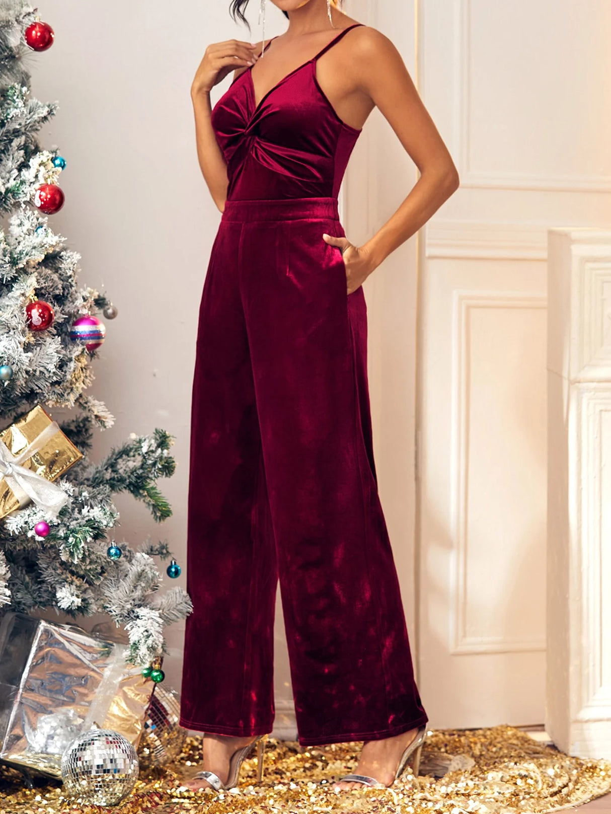 Combinaison Velours Rouge