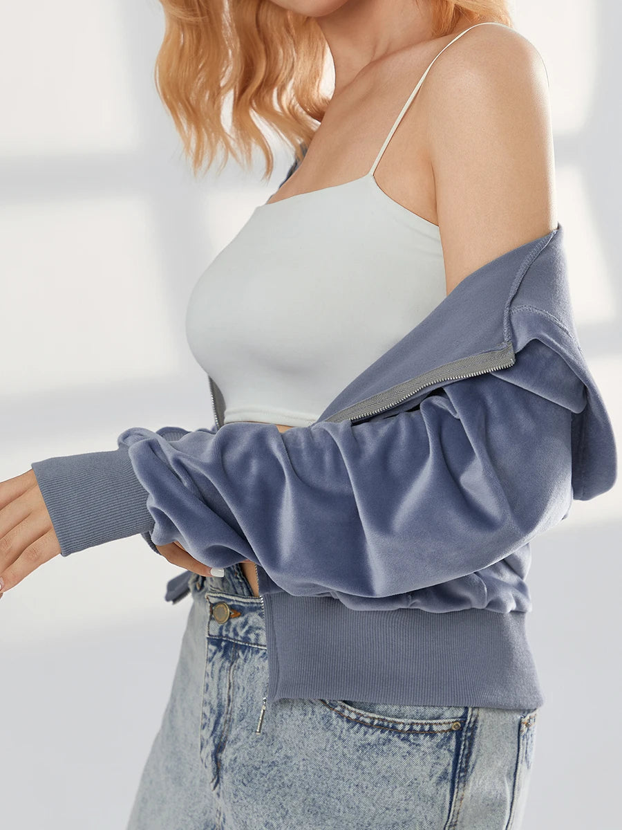 Sweat Velours Femme Manche Longue