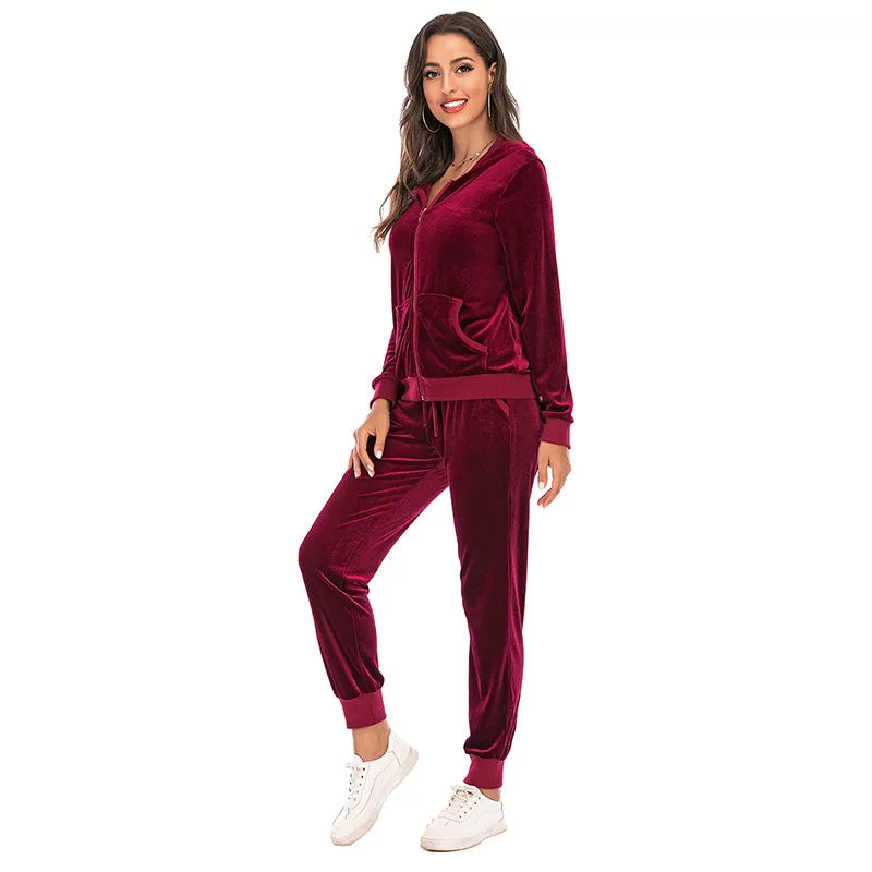 Ensemble Velours Femme Rouge