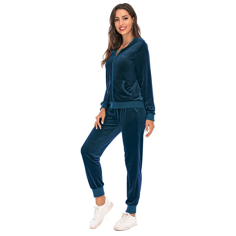 Ensemble Velours Femme Bleu