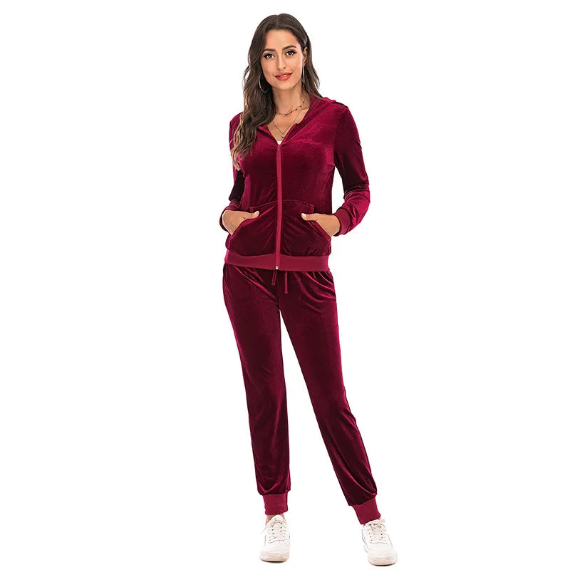 Ensemble Velours Femme Rouge