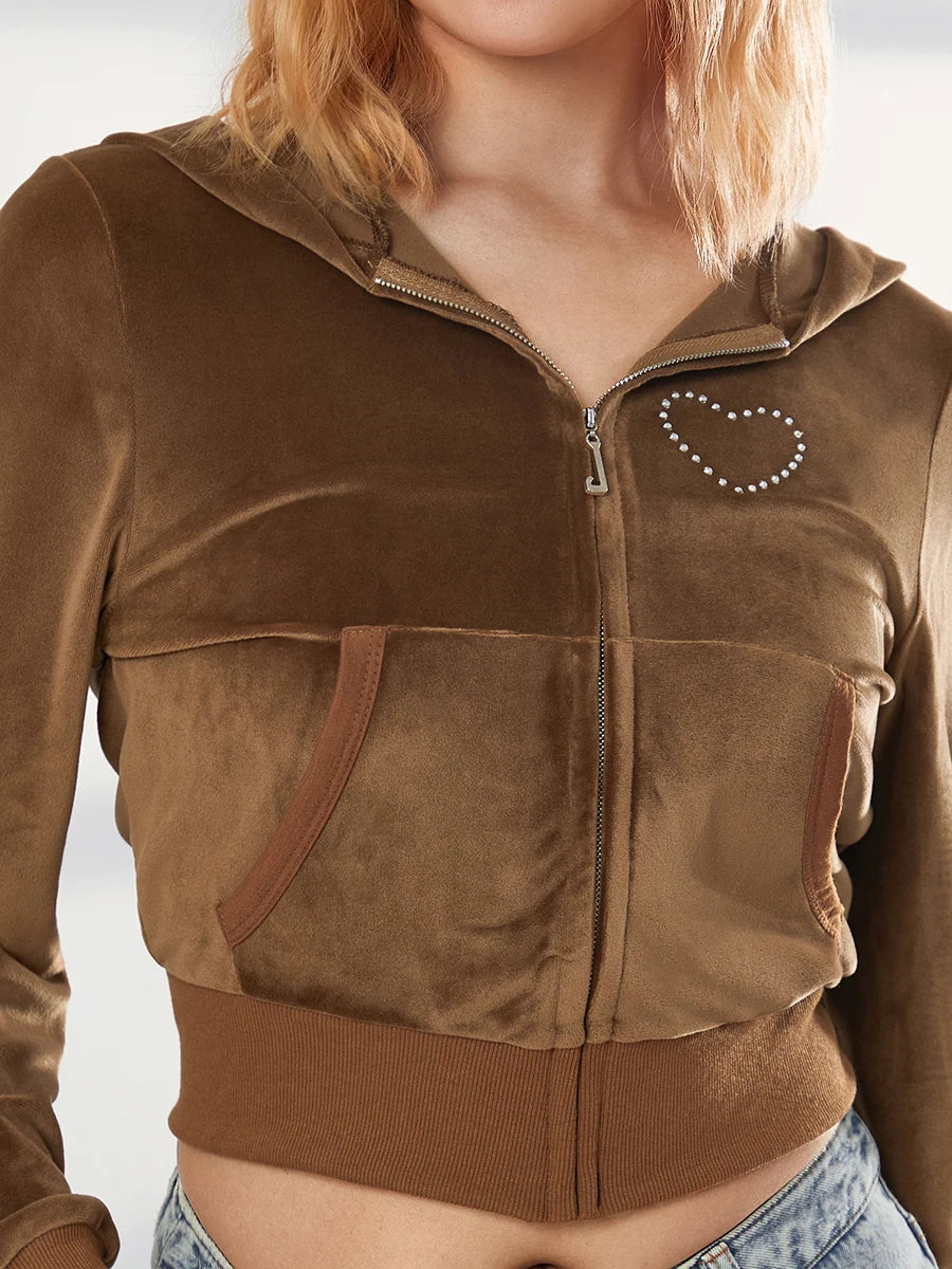 Sweat Velours Femme Manche Longue