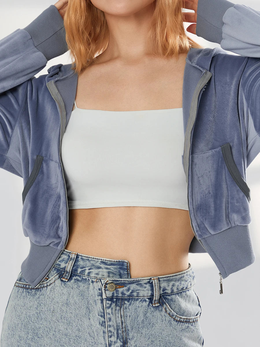 Sweat Velours Femme Manche Longue