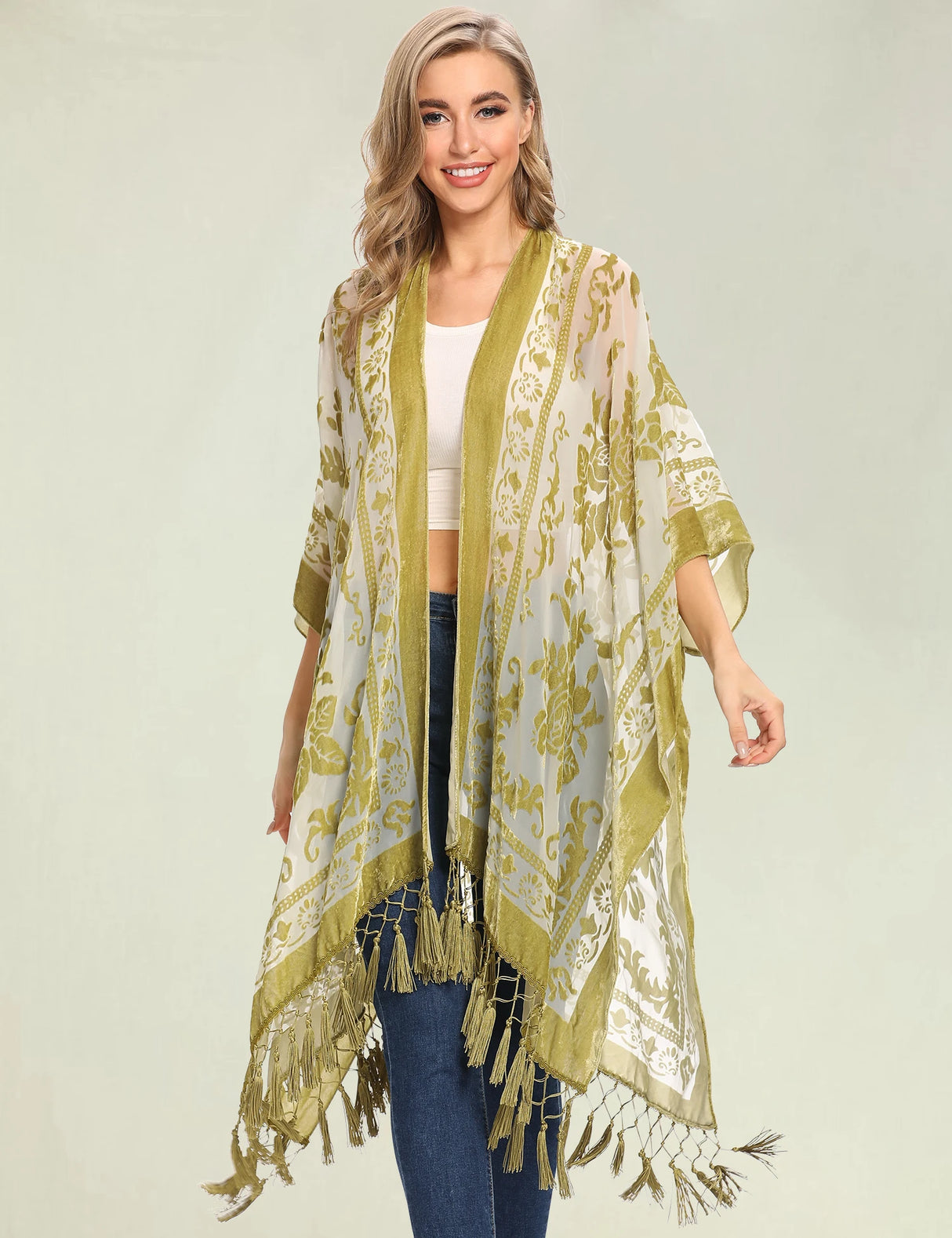 Kimono Velours Brodé