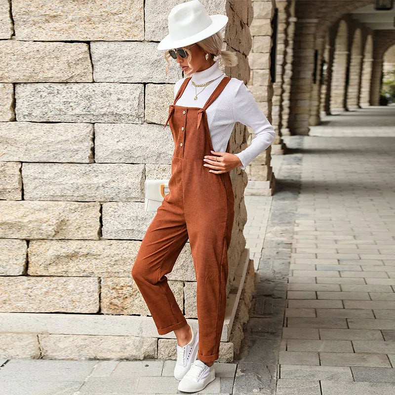 Salopette Velours Marron