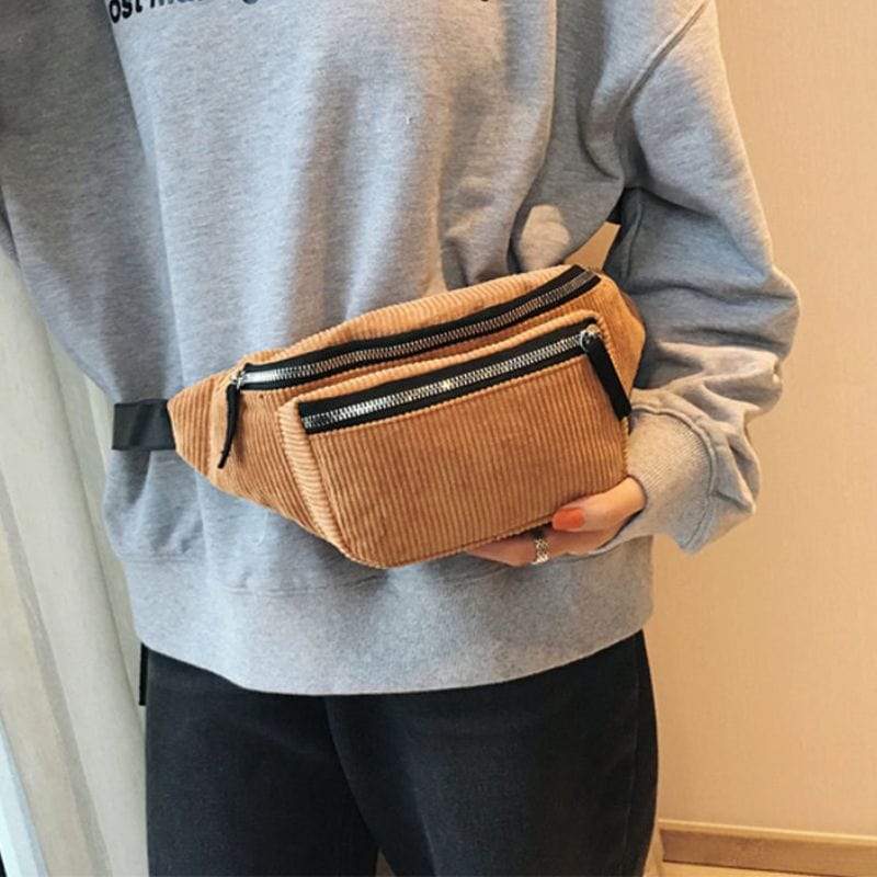 Sac Banane Velours Cotele