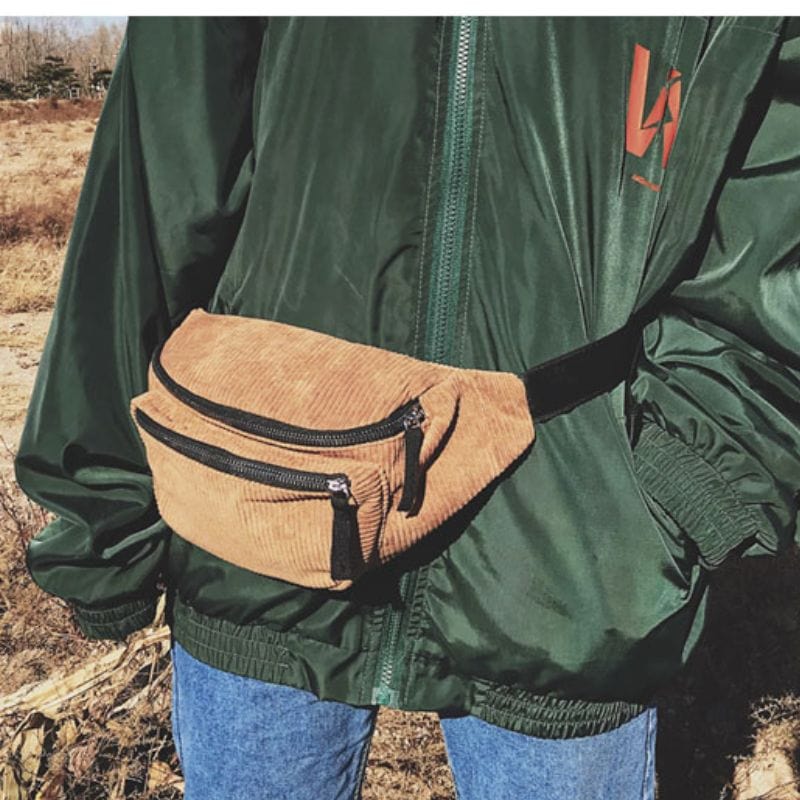 Sac Banane Velours Cotele